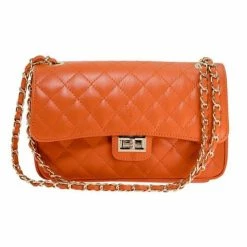 Marlafiji - Bianca Quilted Leather Handbag Orange