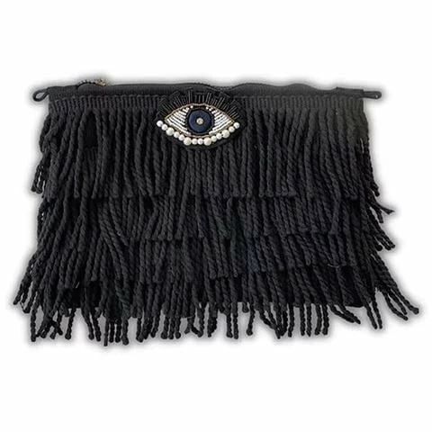 Sorena - Fofi Boho Clutch Black