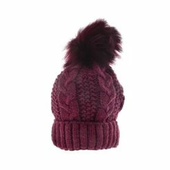 Beanie - Essence Cable Knit Adult Beanie Maroon