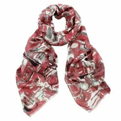 DLUX Scarves DLUX - Electra Squiggle Digi Print Scarf Russett 180x70cm