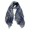 DLUX Scarves DLUX - Jaguar Animal Print Wool Scarf Silk Blue 190x70cm