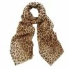 DLUX Scarves DLUX - Jaguar Animal Print Wool/Silk Scarf Caramel 190x70cm