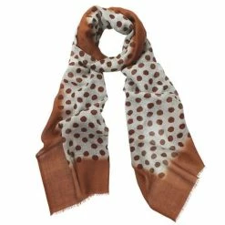 DLUX Scarves DLUX - Darby Dip Spot Wool / Silk Scarf Ginger 190x70cm