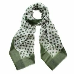 DLUX Scarves DLUX - Darby Dip Spot Wool / Silk Scarf Lichen 190x70cm