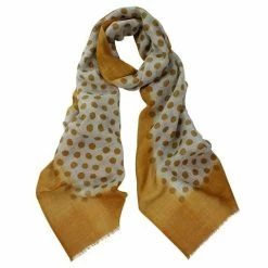 DLUX Scarves DLUX - Darby Dip Spot Wool / Silk Scarf Mustard 190x70cm