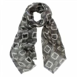 DLUX Scarves DLUX - Opera Silk / Lurex Evening Wrap Slate 190x105cm