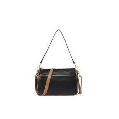 Serenade Leather - Antonella Leather XBody Bag Black/Camel