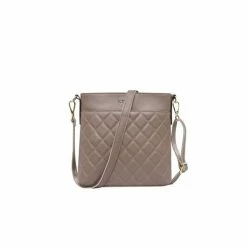Serenade Leather - Zoe Quilted Leather XBody Bag Mushroom