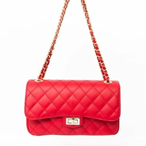 Marlafiji - Bianca Quilted Leather Handbag Red