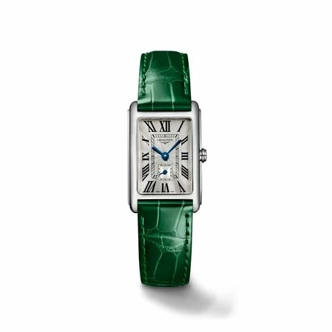 Longines - Silvered Dial Green Alligator Strap 20.5mm