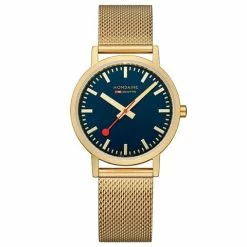 Mondaine - Swiss Railways Classic Ocean Blue Quartz Watch S.S & Gold PVD 36mm