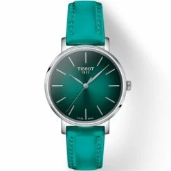 Tissot - Everytime Lady S. Steel Quartz Watch W/Turquoise Dial & Strap 34mm