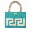 Iosifina - Small Tote With Leather Meander Green