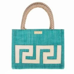 Iosifina - Small Tote With Leather Meander Green