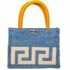 Iosifina - Small Tote With Leather Meander Sky Blue