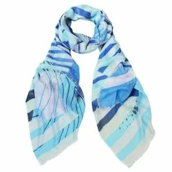 DLUX Scarves DLUX - Charlotte Digital Print Oblong Scarf Blue