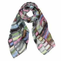 DLUX Scarves DLUX - Jumble Digital Print Oblong Silk Scarf Sage
