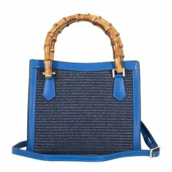 Marlafiji - Kendall Bamboo Handle Bag Blue