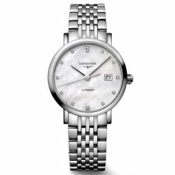 Longines - Elegant Collection Mother Of Pearl Dial Auto.Watch W/Diamonds 29.00mm
