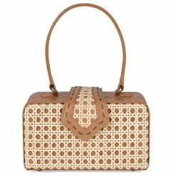 Mehry Mu - Fey In The 50s Bag Leather & Rattan Latte