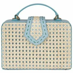 Mehry Mu - Fey Box Leather & Rattan Baby Blue