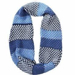 DLUX Scarves DLUX - Issy Cotton Chunky Knit Loop Scarf Navy