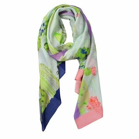 DLUX Scarves DLUX - Cactus Digital Print Scarf Lime