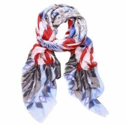 DLUX Scarves DLUX - Feather Digital Print Wrap Blue