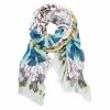 DLUX Scarves DLUX - Feather Digital Print Wrap Seagreen Yellow