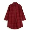 Lexington - Women's Checked Flannel Nightshirt Medium Red