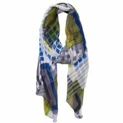 DLUX Scarves DLUX - Teal Dixon Georgette Print Silk Wrap