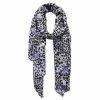 DLUX Scarves DLUX - Kenya Print Wool Silk Check Wrap Denim