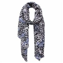 DLUX Scarves DLUX - Kenya Print Wool Silk Check Wrap Denim