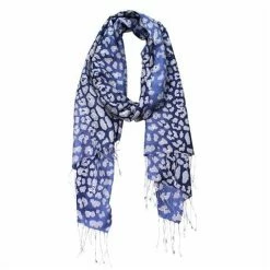 DLUX Scarves DLUX - Felix Animal Silk Print Wrap Navy