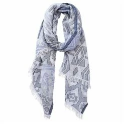 DLUX Scarves DLUX - Yumi Cotton Jacquard Scarf Blue