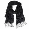 DLUX Scarves DLUX - Madison Silk Jaquard Geometric Wrap Black