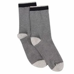 Levante - Lina Fine Stripe Crew Ink Socks