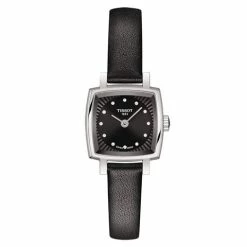 Tissot - Lovely Square Black Strap W/Diamond Index 20mm