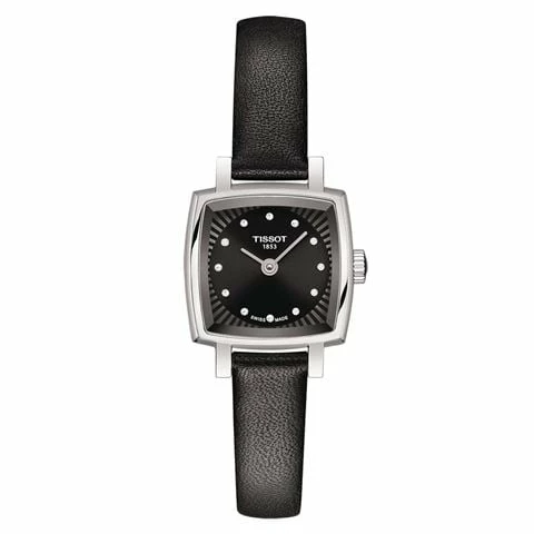 Tissot - Lovely Square Black Strap W/Diamond Index 20mm