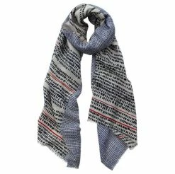 DLUX Scarves DLUX - Dallas Dobby Weave Printed Scarf Navy
