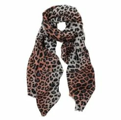 DLUX Scarves DLUX - Jaguar Animal Print Wool/Silk Scarf Salmon