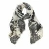 DLUX Scarves DLUX - Pompei Linen Print Scarf Natural & Charcoal