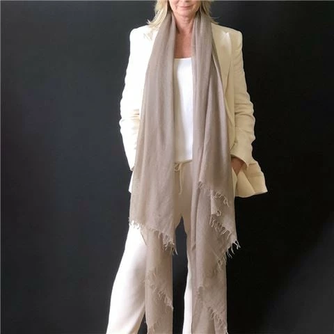 Cashmere Luxe - Cloud Cashmere Handloom Wrap Taupe
